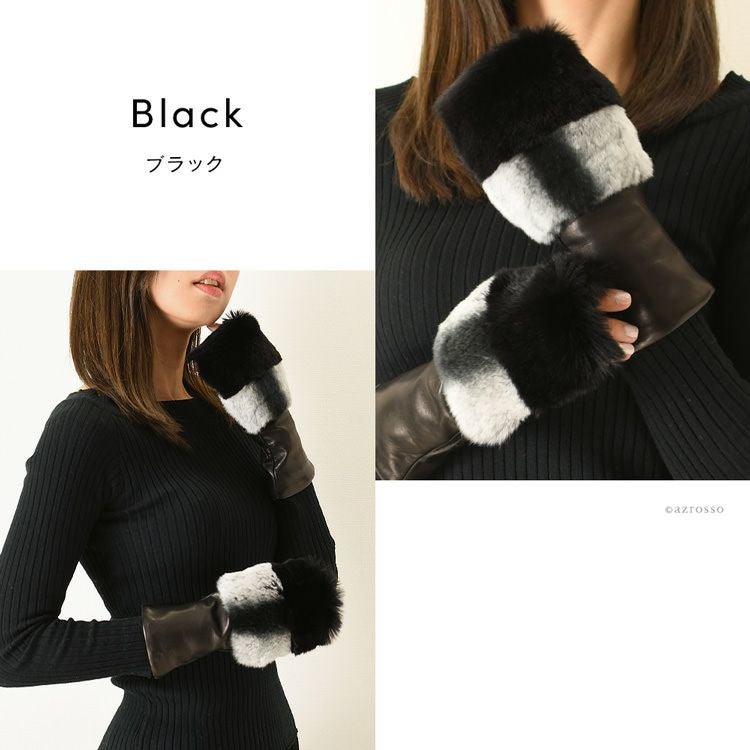 フィンガーレス 手袋 ラビットファー ナッパ レザー コレアーレ