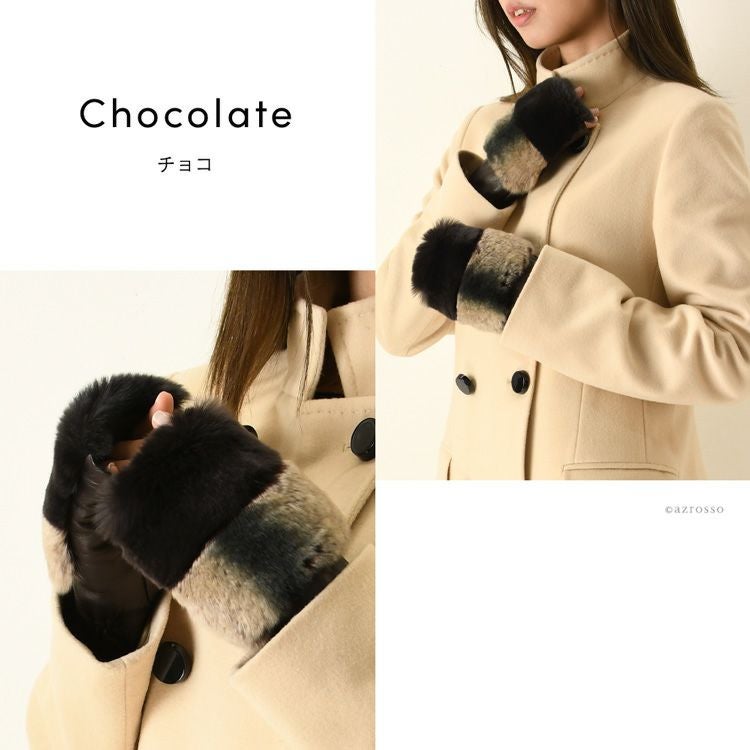 フィンガーレス 手袋 ラビットファー ナッパ レザー コレアーレ