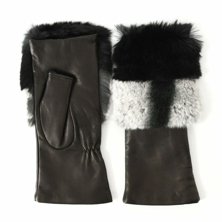 フィンガーレス 手袋 ラビットファー ナッパ レザー コレアーレ