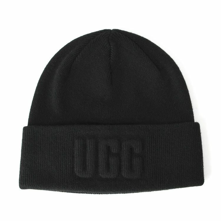 【新品未使用】UGG ビーニー ブラック 黒 ニット帽　公式完売　正規品 ニット帽 ニットキャップ 3D Logo Knit Beanie 正規品 アグ UGGの通販