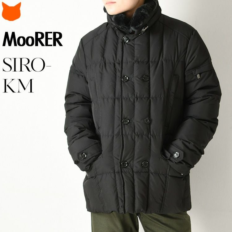 ダブルブレスト ダウンジャケット SIRO-KM 黒 ムーレー MooRERの通販