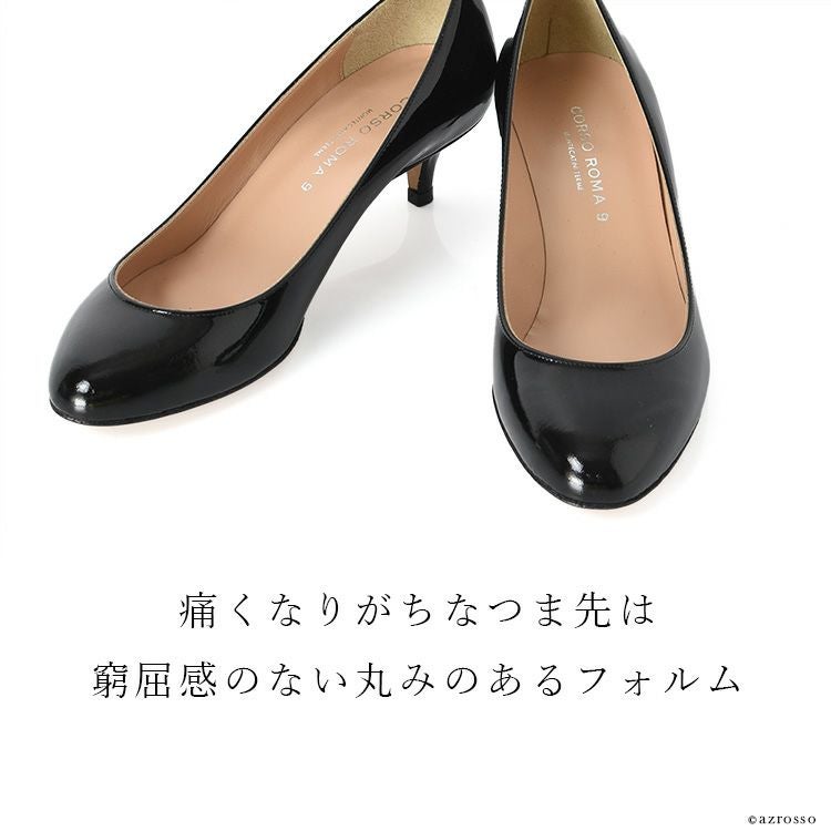 イタリア製 フォーマル パンプス エナメル ポインテッドトゥ corso