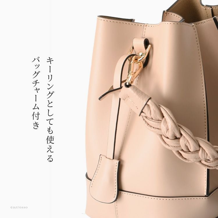 バケツ型 バッグ ハンドバッグ 2way ショルダー レザー イタリア製