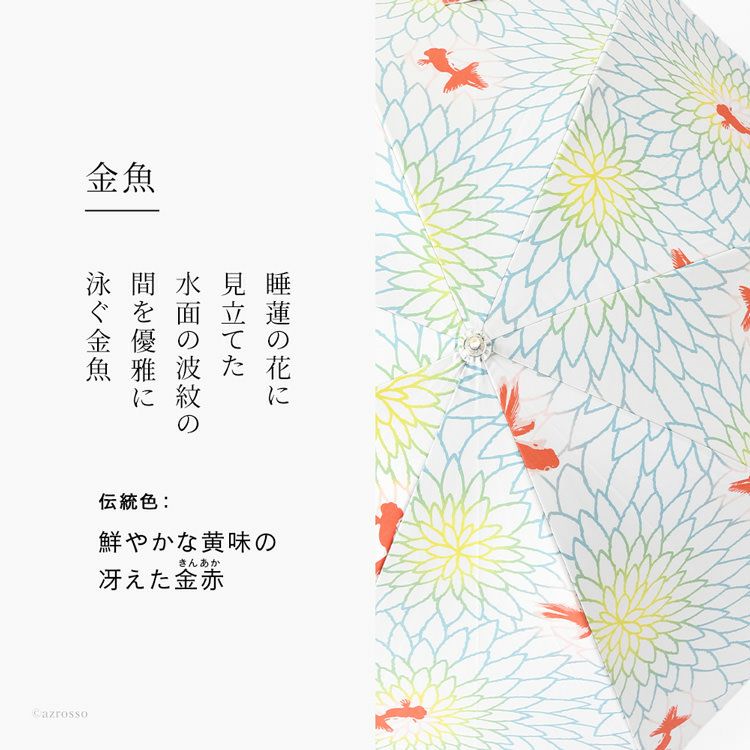 日傘 晴雨兼用 長傘 和柄 傘 ビー玉 金魚 花 ミモザ 河馬印本舗の通販