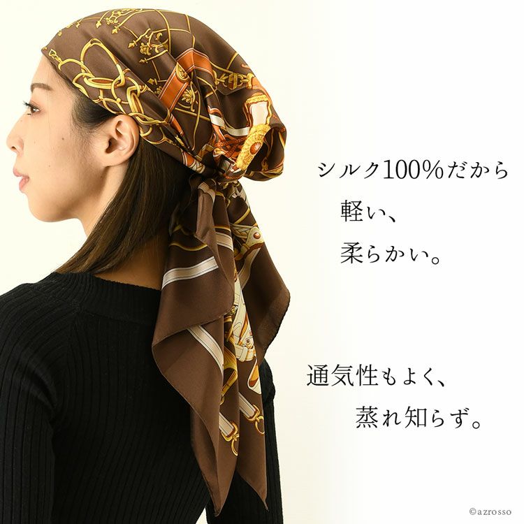 ヘッドスカーフ 日本製 医療用帽子 シルクスカーフ 横浜スカーフ