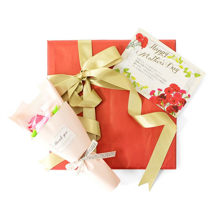 ラッピングサービス アートフラワー ブーケ付 メッセージカード付き