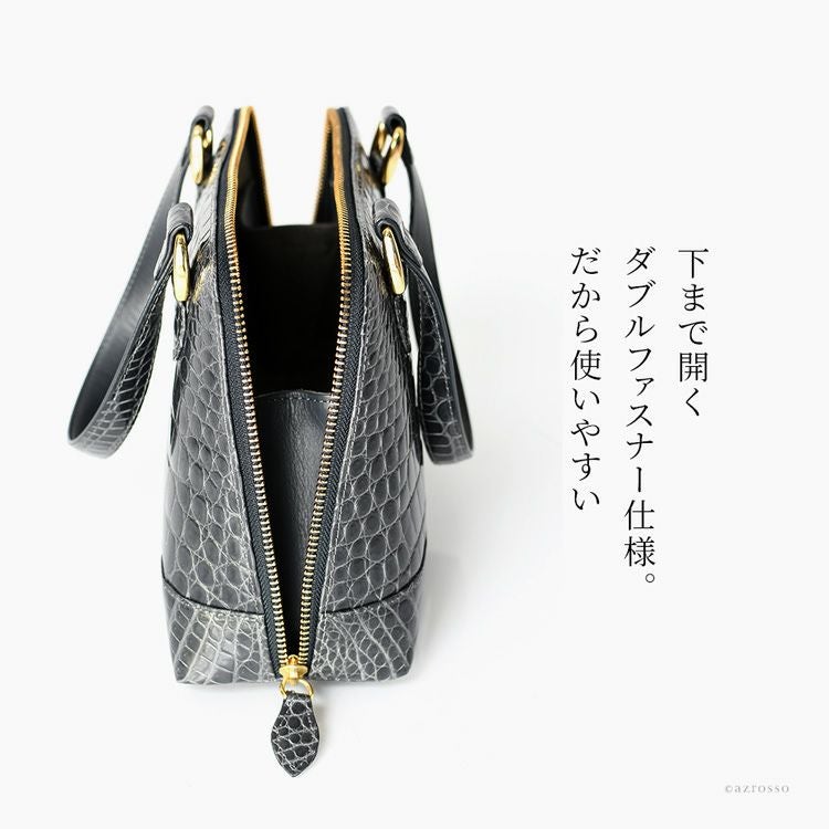 クロコダイル ハンドバッグ 高級 ボリードバッグ ミニ 日本製