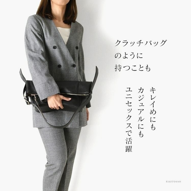 2way ショルダー バッグ メンズ A4 レザー 本革 イタリア製 ブランド