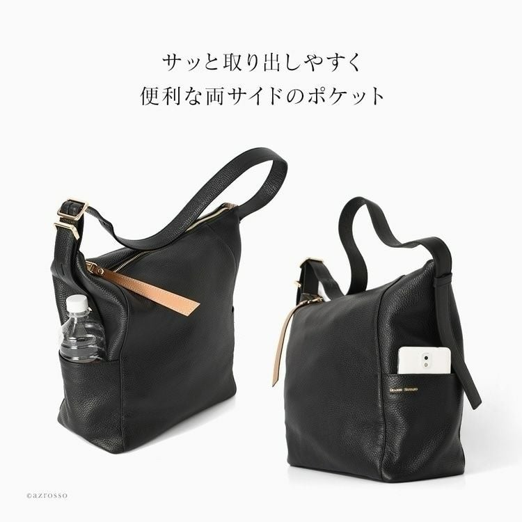 2way ショルダー バッグ メンズ A4 レザー 本革 イタリア製 ブランド