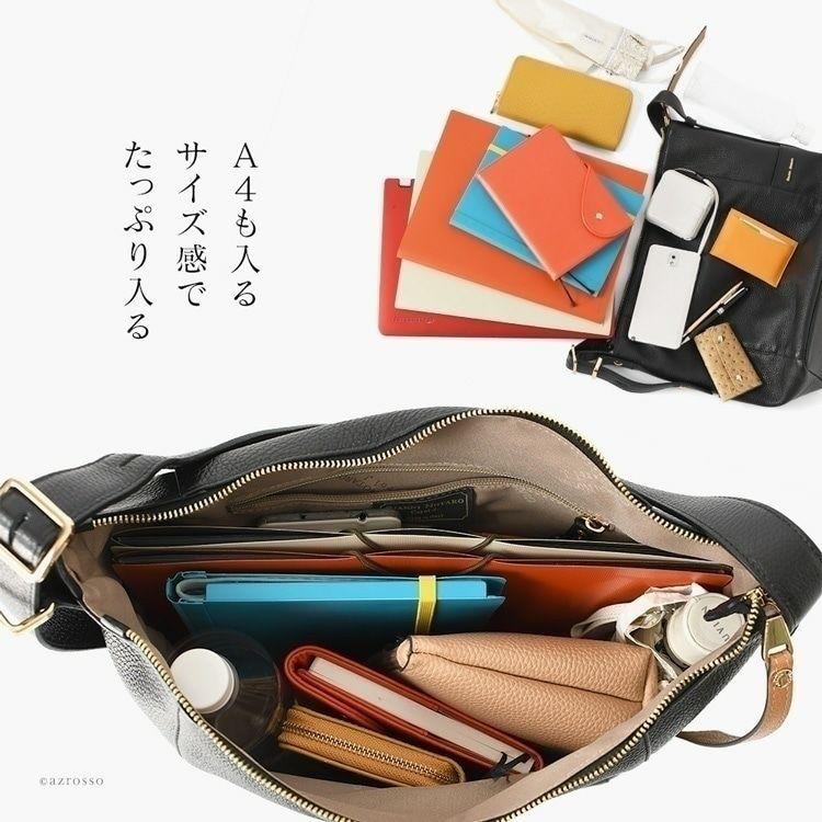 2way ショルダー バッグ メンズ A4 レザー 本革 イタリア製 ブランド
