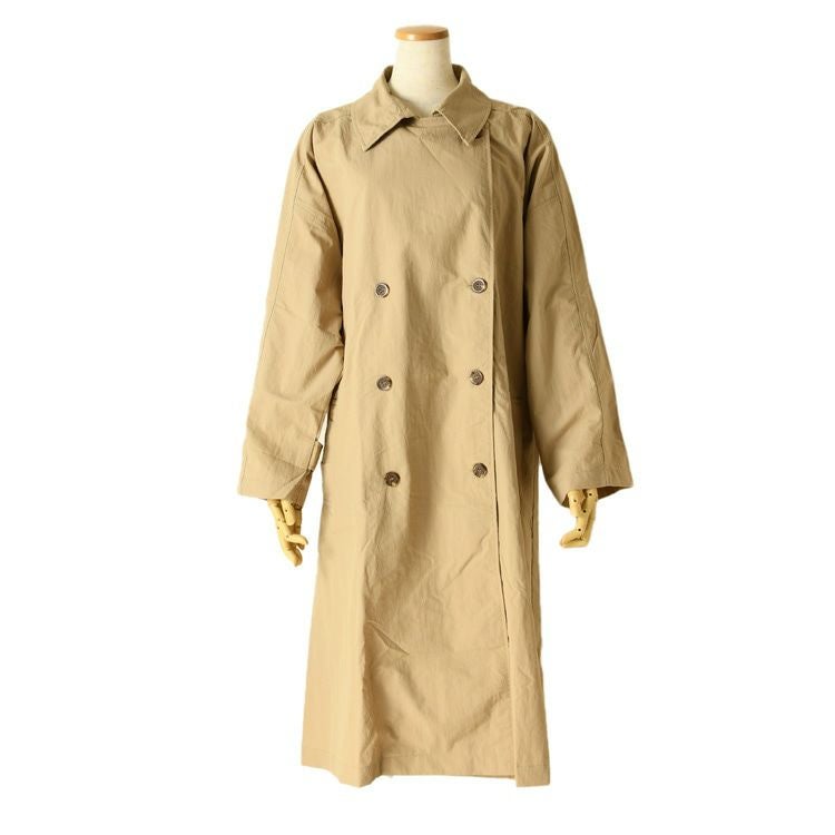 【sale】レインコート　撥水加工　ロングトレンチコート　NAVE ベージュ オーバートレンチコート 晴雨兼用 ロングコート 撥水 レインコート