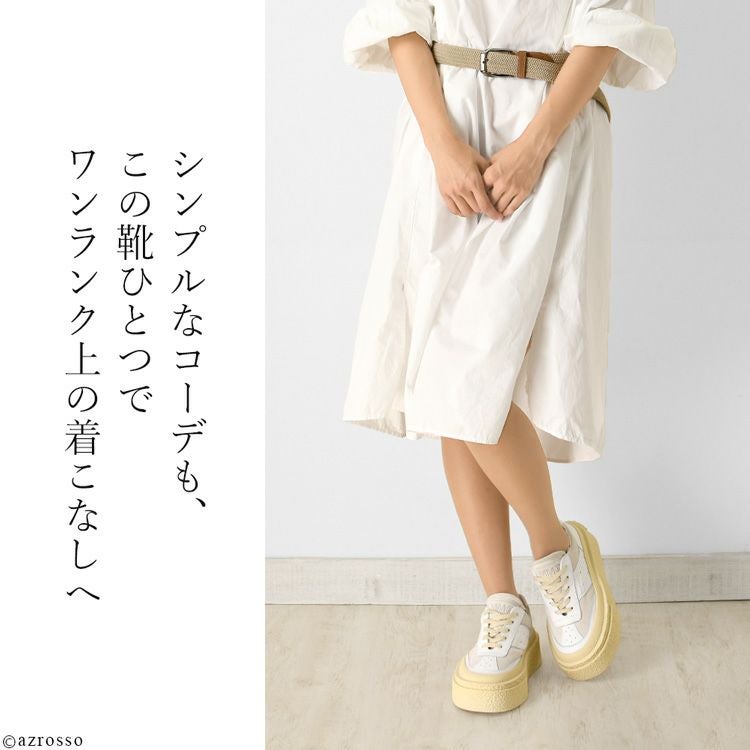 スニーカー 厚底 本革 レディース イタリア製 ブランド mm6 Maison