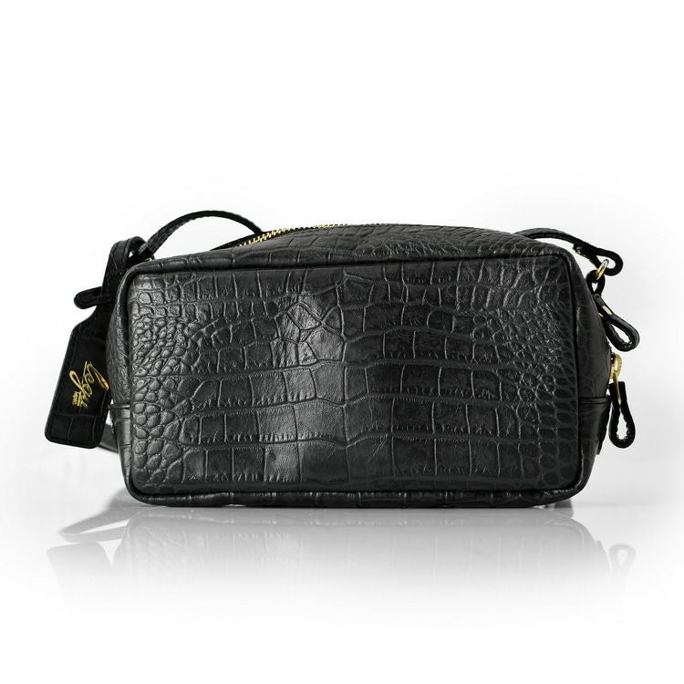 日本製 クロコ 型押し レザー ミニ ショルダー バッグ レディース 斜