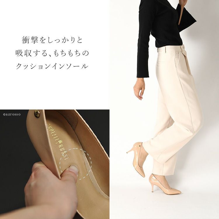 パンプス 本革 ブランド 履きやすい エナメル ハイヒール レディース