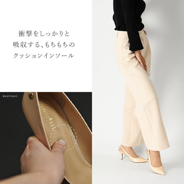 パンプス 本革 ブランド 履きやすい エナメル ハイヒール バック
