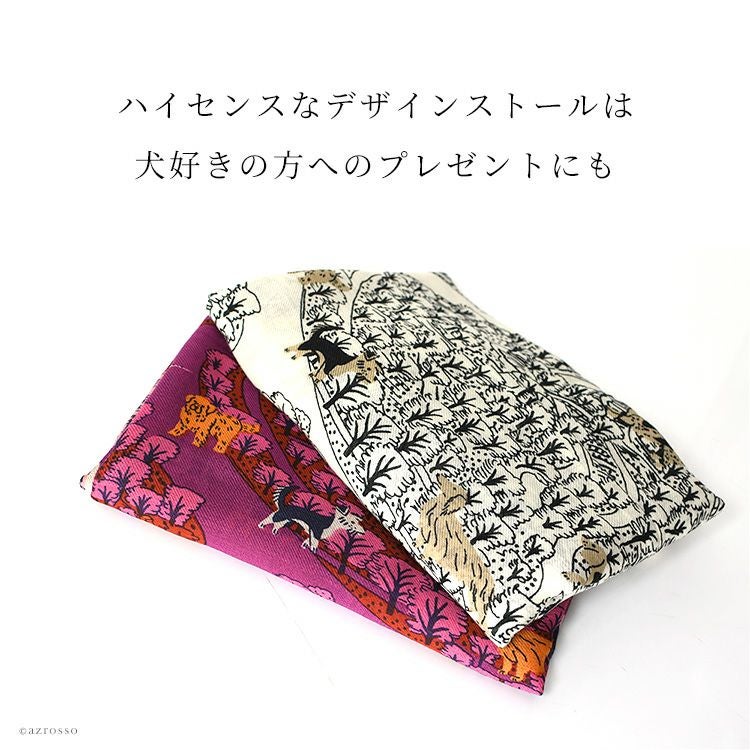 イヌイトゥーシュ　inoutoosh イヌイエディション　ストール 犬と花 イヌイエディションズ ストール 大判 ウール100% INOUI EDITIONS