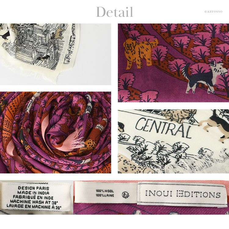 イヌイエディションズ ストール 大判 ウール100% INOUI EDITIONS