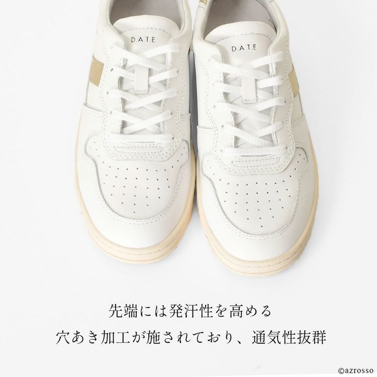 厚底 スニーカー パンチングレザー ホワイト 3.5cm イタリア ブランド
