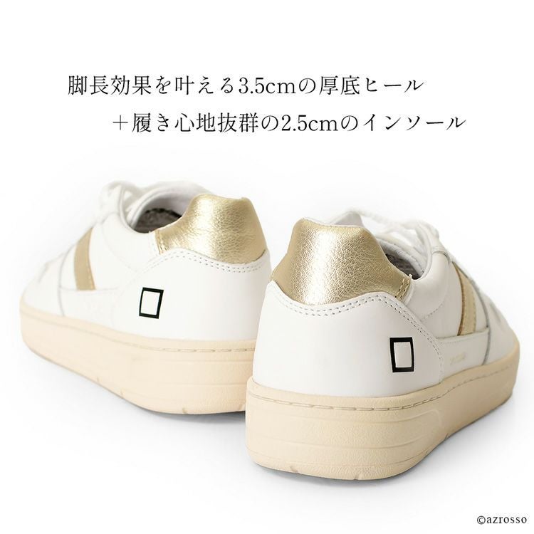 厚底 スニーカー パンチングレザー ホワイト 3.5cm イタリア ブランド