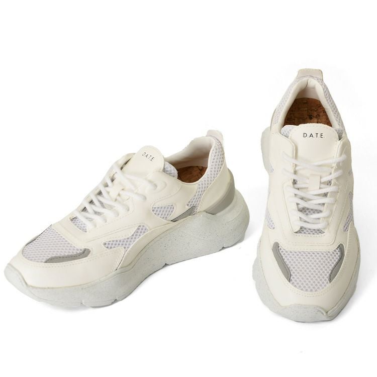 厚底 スニーカー メッシュ レザー ホワイト 5cm イタリア ブランド