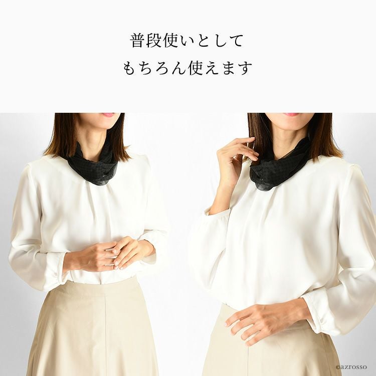 千鳥柄 リング ミニスカーフ シルク 日本製 ブランド 横浜スカーフ ギフト
