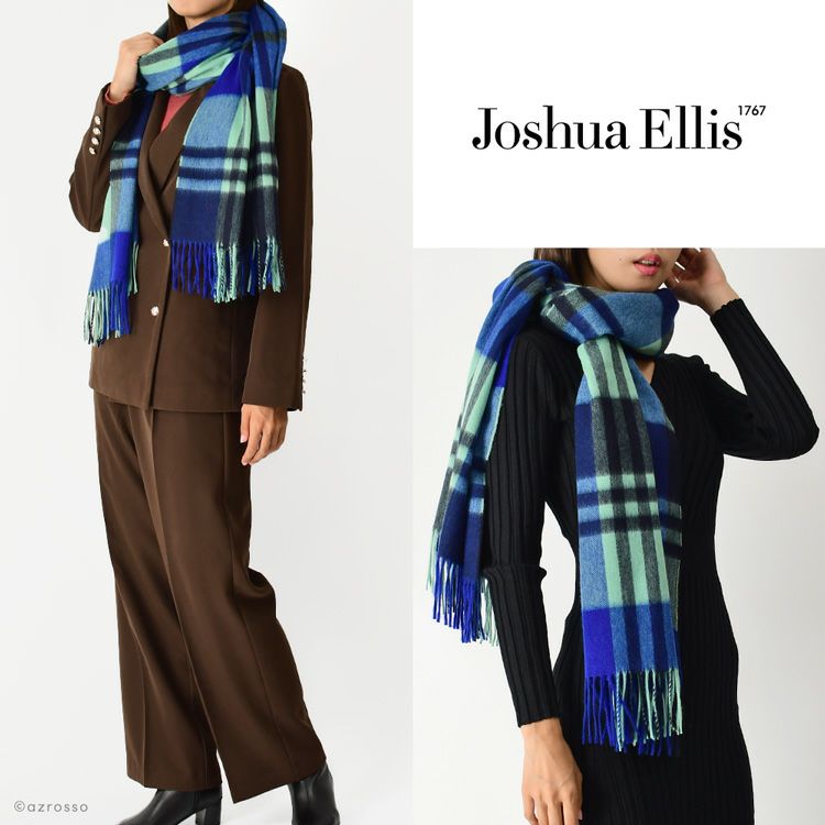 タータンチェック ストール レディース 大判 カシミヤ100% 緑 ブランド