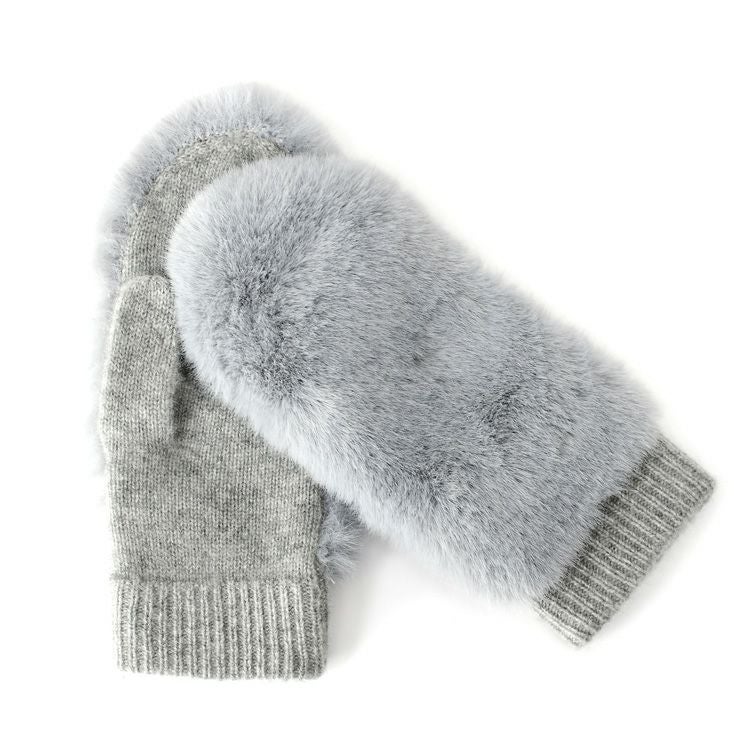 ミトン 手袋 ファー カシミヤ ニット レディース 暖かい 指なし 2way