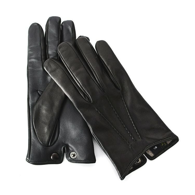 羊革 手袋 メンズ スマホ対応 ラムレザー 暖かい カシミヤ ビジネス