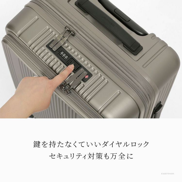 スーツケース キャリーケース 拡張 54L Mサイズ フロントオープン