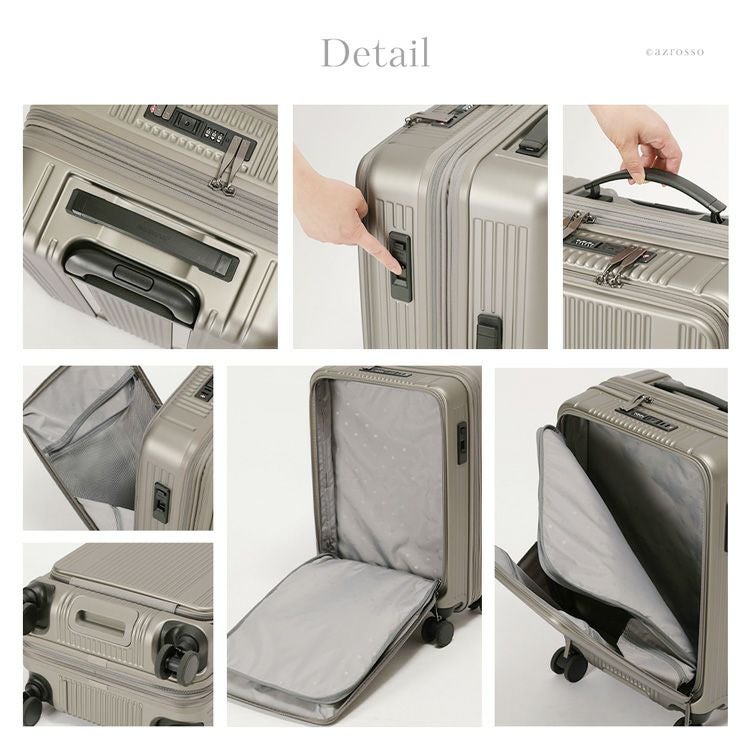 スーツケース キャリーケース 拡張 54L Mサイズ フロントオープン