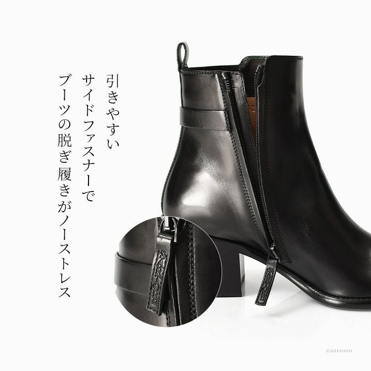 レディース サルトル ブーツ SARTORE ショートブーツ 黒 本革 SR4429