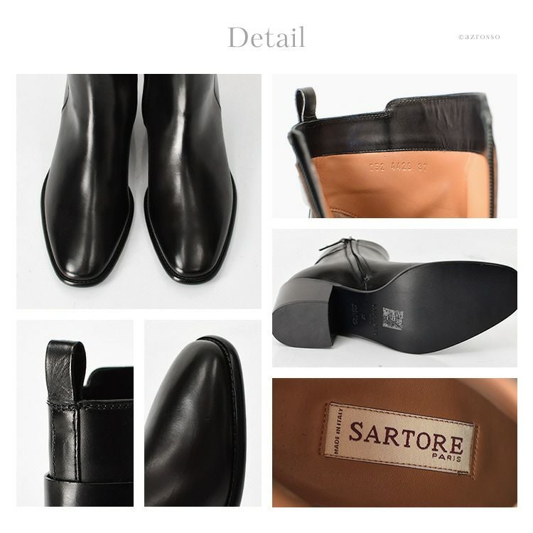 レディース サルトル ブーツ SARTORE ショートブーツ 黒 本革 SR4429