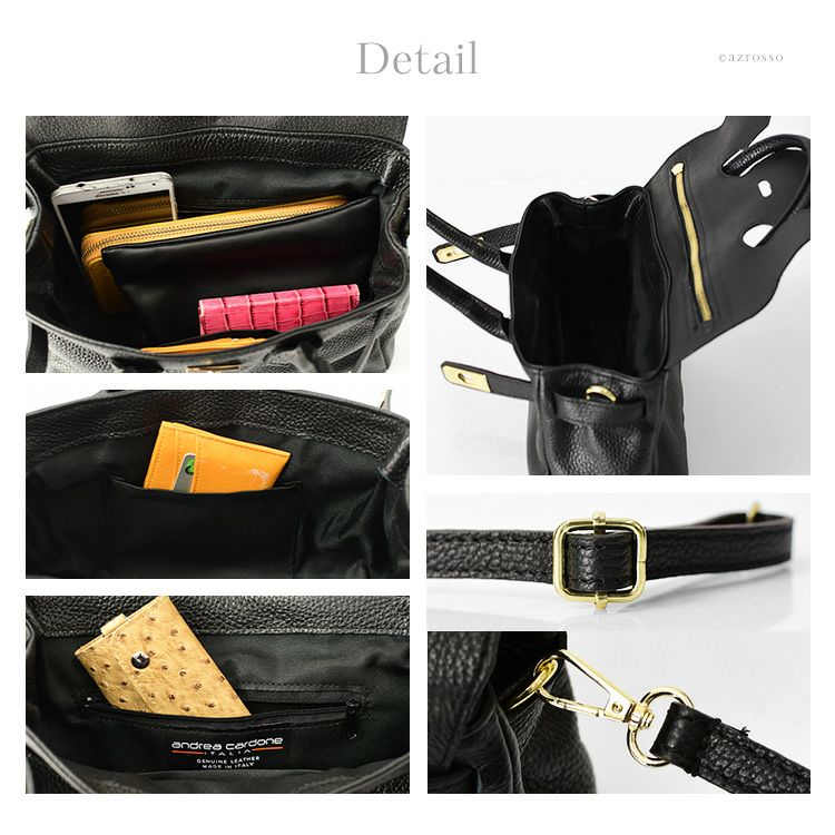 【美品】Andrea cardone 2Way黒ショルダーバッグ　イタリア製 イタリア製 ハンドバッグ 2way ミニショルダー バッグ 小さめ
