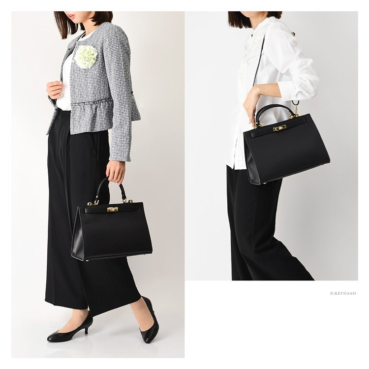 美品】MILOSレザー 金具付きトートバッグ 2way 黒 美品】Milos ミロス