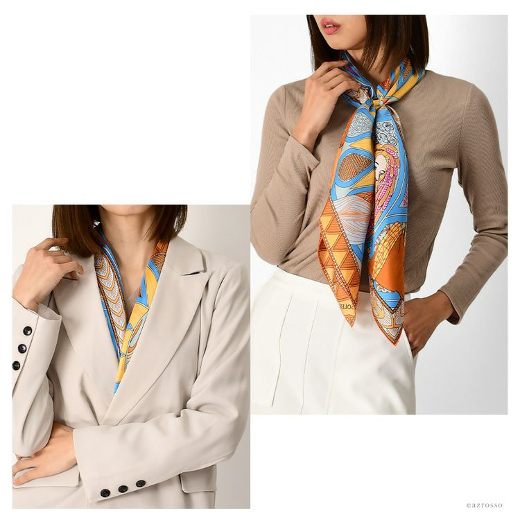 シルクスカーフ ブランド フランス製 薄手 シルク100% ツイル