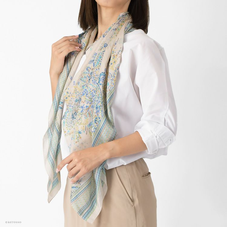 エトロ　リネンシルクストール　白系　ペイズリー　お花 ETRO/エトロ_Women通販 | ペイズリー シルク ショール【送料無料