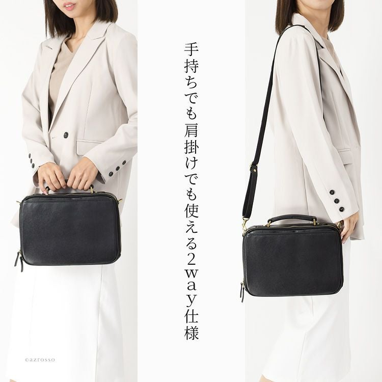 ★日本製★本革★２WAY★横型・斜め掛けショルダーバッグⅡ★クロ色★ゴールド金具 ☆ハンドメイド☆日本製☆本革☆横型・斜め掛けショルダーバッグⅡ☆お