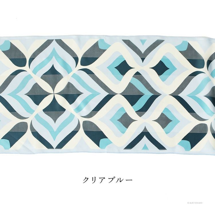 シルクストール 幾何学模様柄 サテン 日本製 ブランド 30x130cm 横浜
