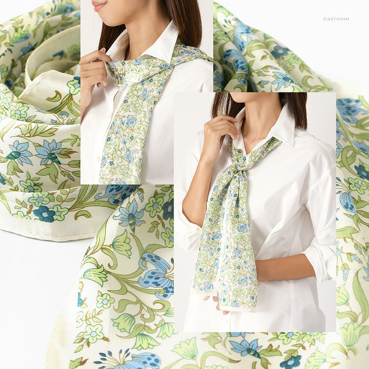 シルクスカーフ ブランド 日本製 横浜スカーフ 国産 レディース 花柄