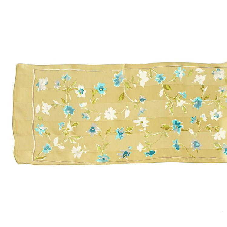 シルクストール 花柄 サテン 日本製 ブランド 30x130cm 横浜スカーフ
