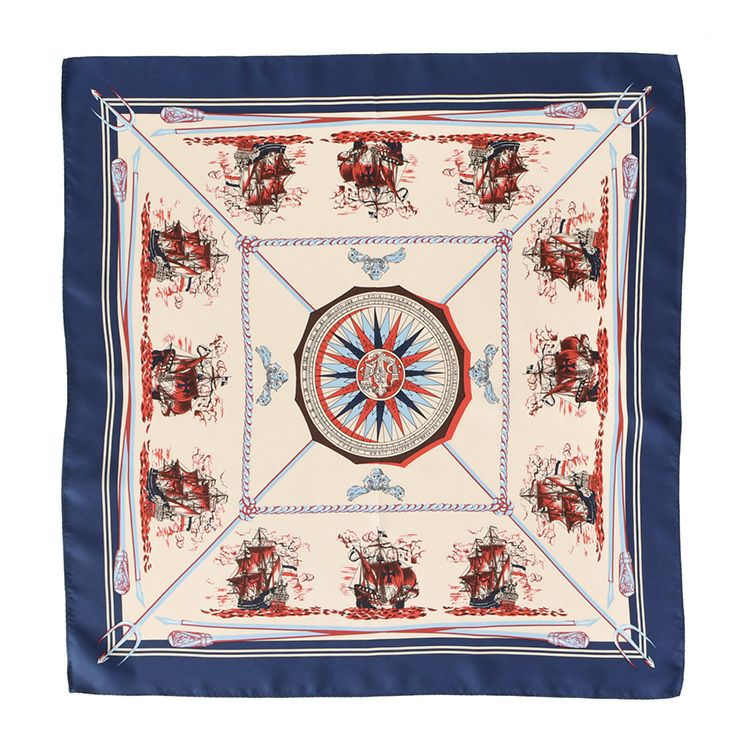 シルクスカーフ ブランド 日本製 横浜スカーフ 国産 レディース マリン