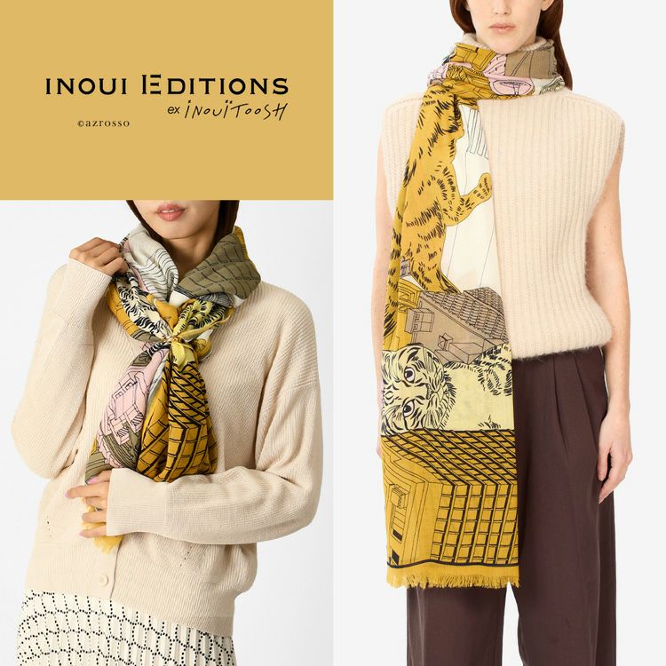 イヌイエディションズ ストール 大判 ウール100% INOUI EDITIONS
