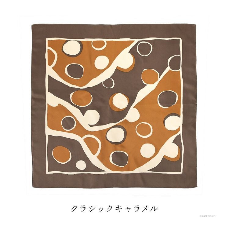 ドット柄 水玉 ミニスカーフ シルク 日本製 ブランド 横浜スカーフ ギフト