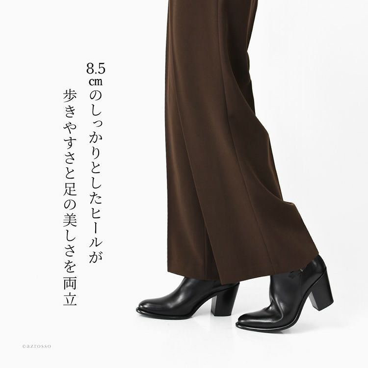サルトル ブーツ レディース ヒール 8cm 9cm 太ヒール ショートブーツ