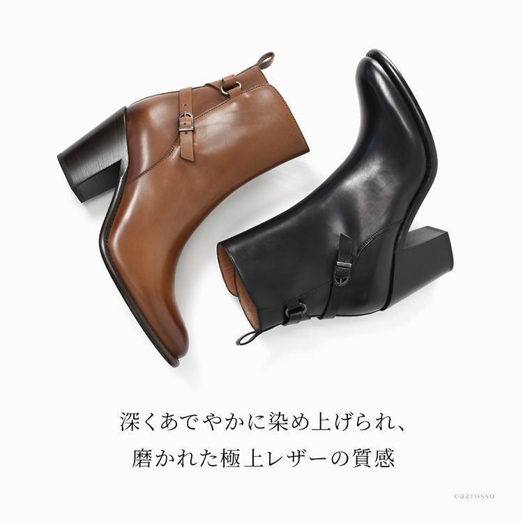 サルトル ブーツ レディース ヒール 8cm 9cm 太ヒール ショートブーツ