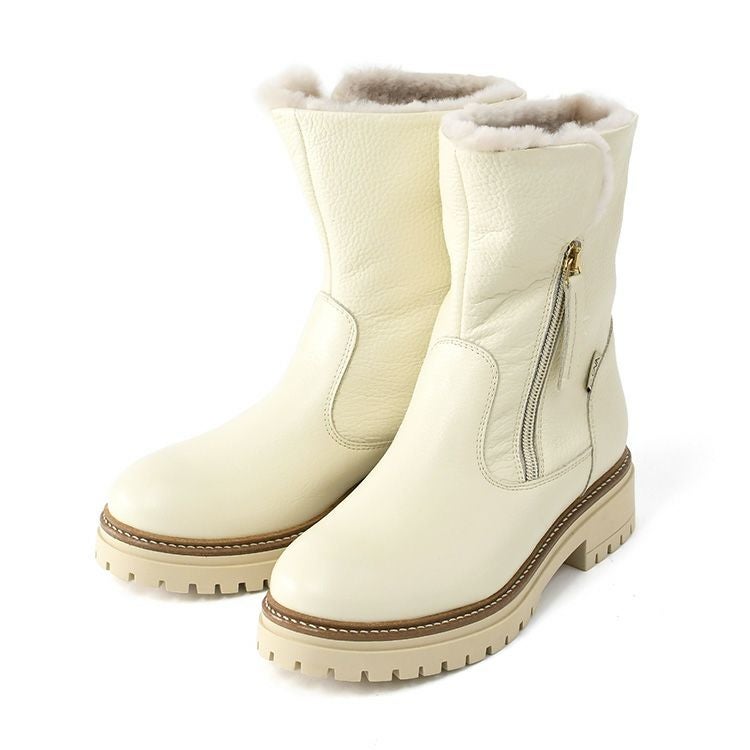 ムートンブーツ ショートブーツ レディース スノーブーツ サイドジップ