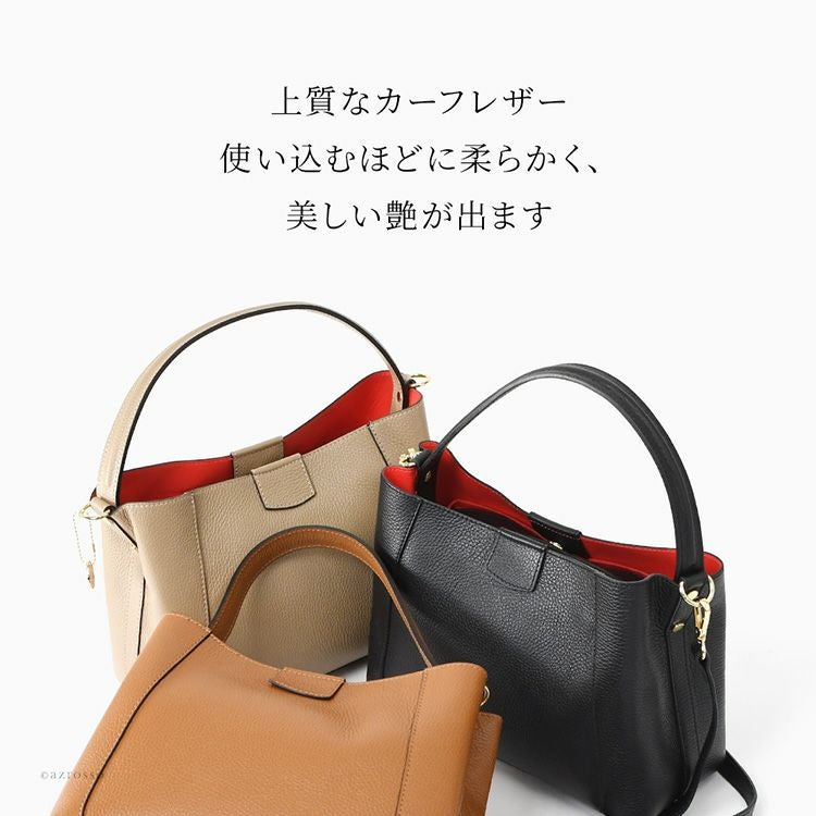 LAURA DI MAGGIO  2wayバッグ   本革　ブロンズ LAURA DI MAGGIO（R）/ラウラ ディ マッジオ 一枚革 2WAY トートバッグ