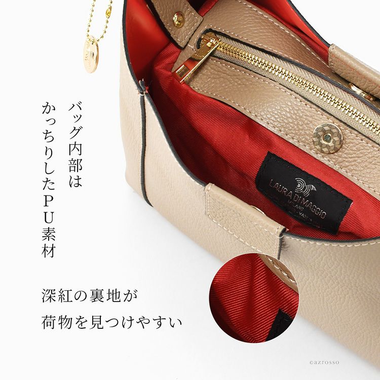 LAURA DI MAGGIO  2wayバッグ   本革　ブロンズ LAURA DI MAGGIO（R）/ラウラ ディ マッジオ レザー2WAYバッグ
