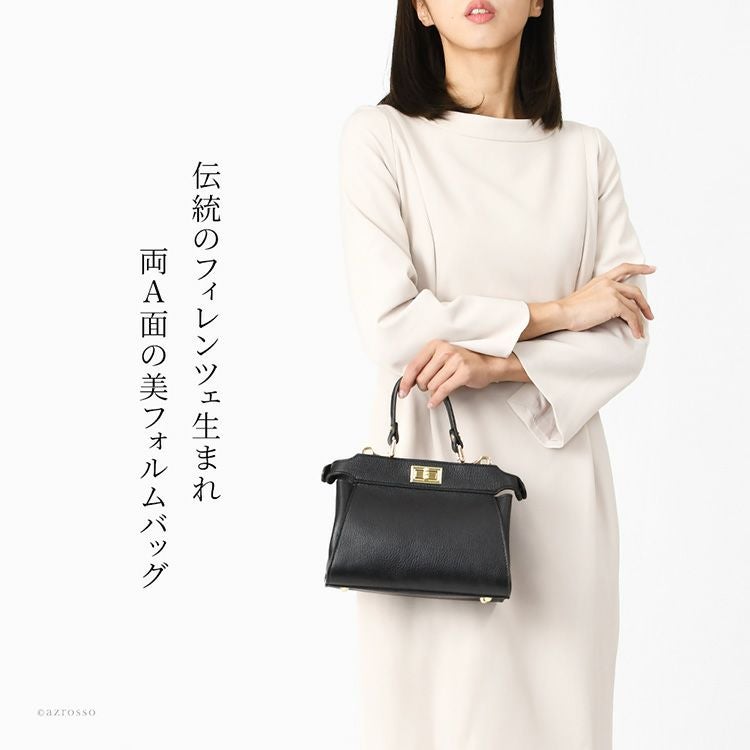 Mimoda　FIRENZE　本革ボックスハンドバッグ　新品未使用　イタリア製 MILLELA FIRENZE ミレッラフィレンツェ ハンドバッグ 10270560