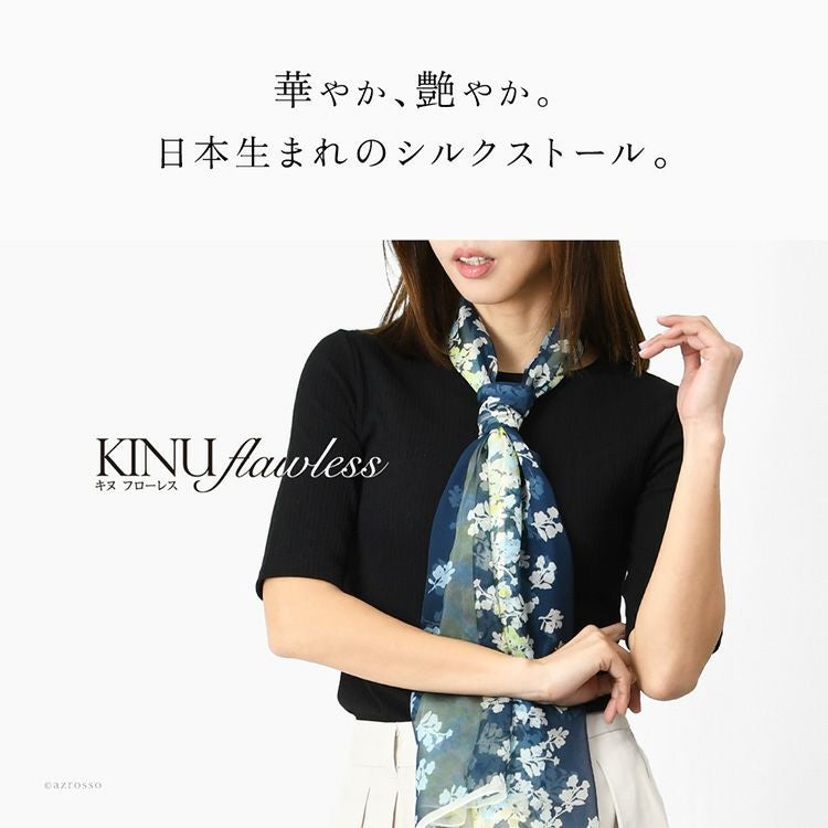 花柄シルクストール シルクストール 花柄 シフォン 日本製 ブランド 45x160cm 横浜スカーフ